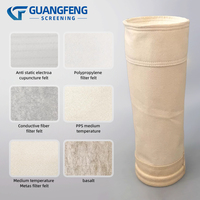 Sac filtrant pour dépoussiéreur en feutre aiguilleté industriel Guangfeng - Matériaux polyester/PP/PTFE/Nylon résistants à l'abrasion et imperméables