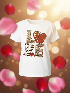 T-Shirt da Donna in Puro Cotone a Maniche Corte con Stampa a Pois e Righe, Casual per San Valentino, Girocollo, Vestibilità Regolare - Product Image 2