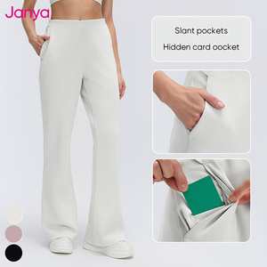 Pantalon de <span class=keywords><strong>sport</strong></span> décontracté évasé Janya pour <span class=keywords><strong>femme</strong></span>, couleur unie, ample, respirant, doux pour la peau, taille élastique, idéal pour la course à pied - Product Image 3