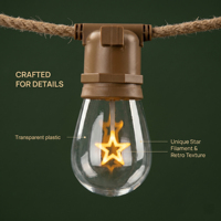 Guirlandes lumineuses solaires de Noël en gros, connectables, avec ampoules à motifs personnalisés, longueur 8 mètres
