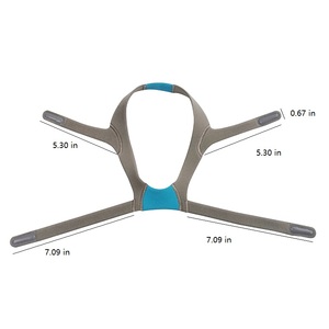 Arnés para <span class=keywords><strong>mascarilla</strong></span> <span class=keywords><strong>CPAP</strong></span> compatible con <span class=keywords><strong>ResMed</strong></span> N20, correa de borde sellado azul-gris, esponja de nailon y spandex - Product Image 5