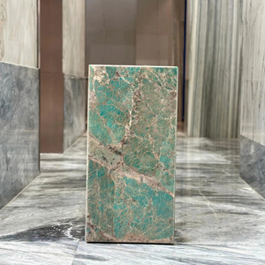 Socle en marbre vert moderne <span class=keywords><strong>Cube</strong></span> plaque de roche polie support de fleurs pour salon meuble <span class=keywords><strong>TV</strong></span> porche décoration de sol chambre Hall - Product Image 1