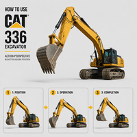 Excavatrice Caterpillar 336 d'occasion reconditionnée avec technologie de moteur ACERT vérifiée, machine d'excavation, excavatrice Cat