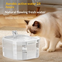 Fontaine à eau pour animaux de compagnie avec conception anti-renversement, séparation propre/salissure, automatique, sans fil, grande capacité, en ABS, pour chat et chaton