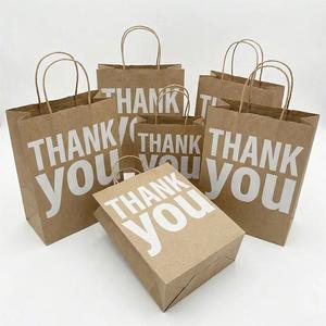 Bolsa de Compras de Papel Kraft Blanca y Marrón con Asas Retorcidas e Impresión de Logotipo - Product Image 5