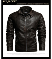 Veste en PU à col rabattu pour homme, style décontracté et hippie, couleur unie, doublure en polyester, automne/hiver
