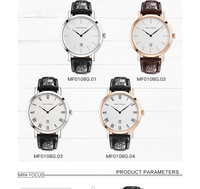 Montre à quartz pour homme MINI FOCUS MF0108G, bracelet en cuir véritable noir, affichage du calendrier, style minimaliste, montre pour homme Vive Western