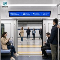 Écran LCD numérique suspendu au plafond pour porte de plateforme de métro et portillon d'aéroport, avec barre de fixation supérieure, disponible en 23.1, 29, 35, 37, 43, 48 pouces
