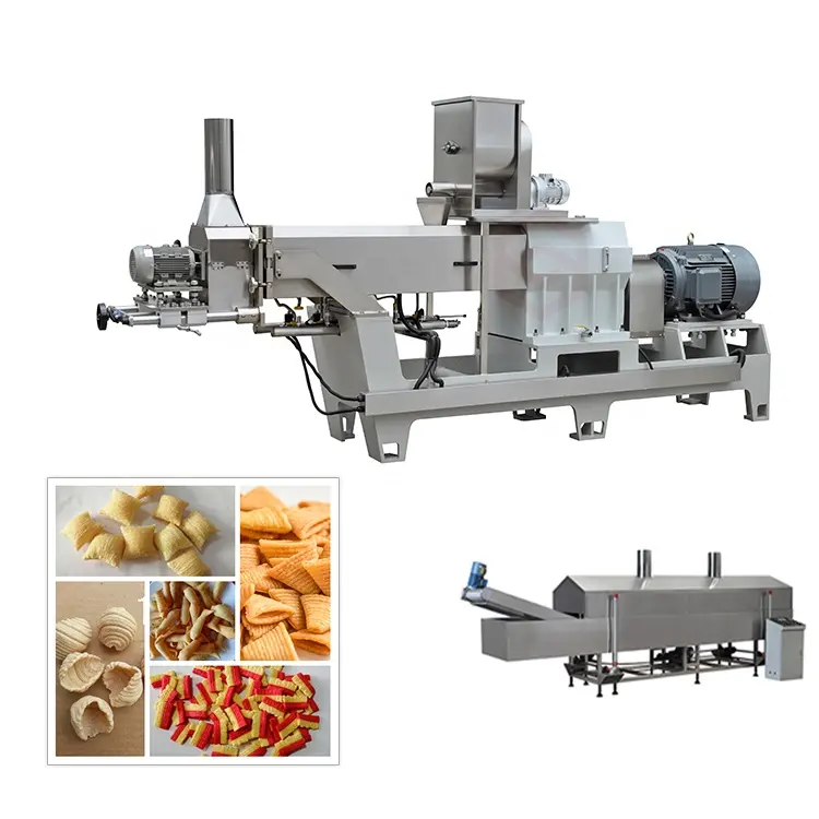 전체 생산 라인 튀김 퍼프 스낵 식품 압출기 일본 쌀 크래커 견과류 만들기 기계