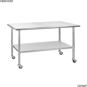 <span class=keywords><strong>NSF</strong></span>-Zertifizierte Hochbelastbare Edelstahl-Werkbank 2 Regale Stapelbar Korrosionsbeständig Abnehmbare Kücheninseln und -wagen - Product Image 4
