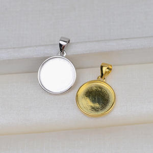 Nouveau pendentif tendance en argent S925, forme de pneu, accessoire de coiffure DIY, fond plat, 10 mm, sans aiguille, support vide, composants de bijoux - Product Image 1