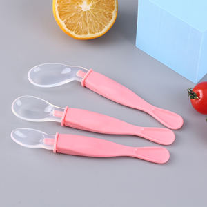 Vente en gros de cuillères pour bébés en silicone de qualité alimentaire fabriquées en PP Conception simplifiée à débit variable sans BPA pour les enfants de 1 à 4 ans - Product Image 5