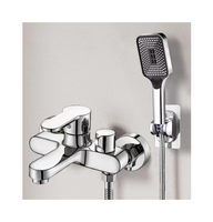 Robinet de douche en acier inoxydable mitigeur d'eau chaude et froide robinet triple de baignoire de douche dissimulé