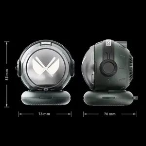 Có thể sạc lại cyberpunk thiết kế máy tính xách tay bàn Bluetooth Loa LED ánh sáng bóng hình dạng woofer ngoài trời hộp loa - Product Image 6
