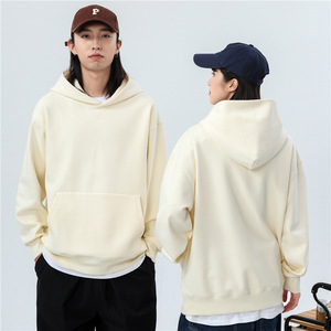 Customized Logo <b>Men</b> DTG Printing Cotton Fleece Unisex Without String <b>Men</b> Loose Oversized Hoodies - Product Image 2