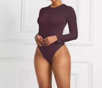 Europäische Mode: 13 Farben Sexy Po-Formender Langarm-Nachtclub-Jumpsuit in Unifarben, Figurbetont, Herbst-Damenmode