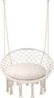 Chaise hamac tricotée suspendue en corde de coton, fabriquée à la main avec une aiguille à tricoter pour l'intérieur et l'extérieur