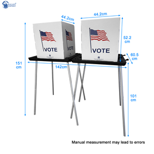 Cabina de Votación Plegable Portátil de PP/Metal Blanca Personalizada, Fácil de Instalar para Dos Personas, para Elecciones - Product Image 3