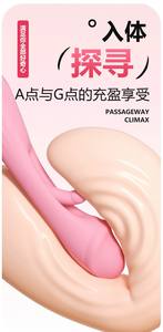 هزاز سيليكون قابل لإعادة الشحن مع وظيفة اللعق مقاوم للماء ومتين يعمل ببطارية AAA لعبة جنسية للبالغين - Product Image 3