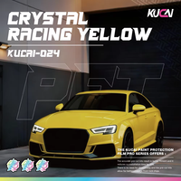 Film de protection de voiture en PVC PET jaune fluorescent brillant, jaune cristal, haute visibilité, couleur de sécurité, film vinyle pour carrosserie automobile
