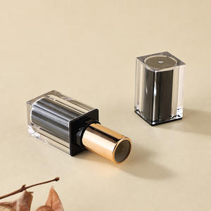 Tubes de Rouge à Lèvres à <span class=keywords><strong>Double</strong></span> <span class=keywords><strong>Paroi</strong></span> Carré Transparent Boîtier de Rouge à Lèvres en Plastique <span class=keywords><strong>Noir</strong></span> - Product Image 3