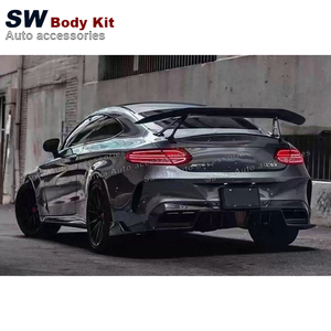 Sợi Carbon phía sau Spoiler cho Mercedes-Benz C-Class W205 <span class=keywords><strong>C63</strong></span> nâng cấp phía sau thân cây Spoiler môi hướng dẫn Wing phía sau cánh xe Bumper - Product Image 5