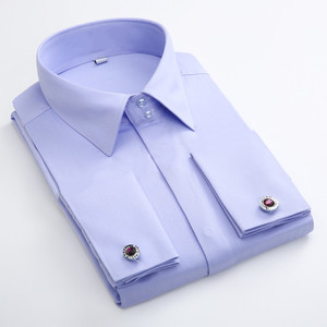 Oem thời trang mới 100% cotton twill vải rắn mỏng phù hợp với tùy chỉnh thực hiện Hidden nút nam ăn mặc áo sơ mi pháp Cuff Áo sơ mi - Product Image 5