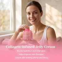 Crème hydratante et éclaircissante pour le visage au logo personnalisé, à la niacinamide, au collagène, à l'aloe vera et à la vitamine E, crème gelée rose PDRN 110g