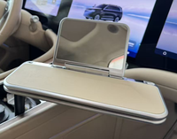 Plateau de Volant Pliant en Cuir Premium avec Support Multi-Angles pour Voiture, Table d'Écriture pour Ordinateur Portable, Accessoires Modernes et Minimalistes