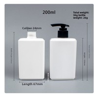 Bouteille vide en PE blanc de 150 ml, 200 ml, 300 ml, 350 ml, 500 ml pour savon liquide, shampoing, lavage des mains avec pompe noire