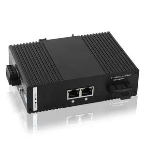 Industrial 2 Gigabit Port 1 Fiber 1.25G Optical PoE Switch Outdoor Working 2GE 20Km Uplink DIN Rail Network POE Switch