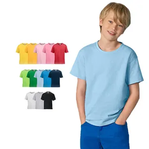 Wholesale Round Neck Custom Printing Logo Blank White 100% Cotton School Kids T Shirts