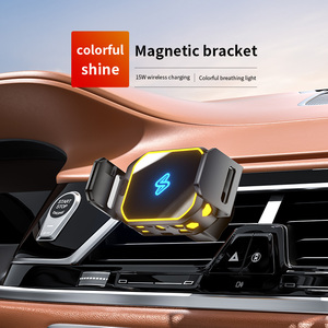 Nouveau support de chargeur de <span class=keywords><strong>voiture</strong></span> sans fil universel 15W, mini format, léger, multifonctionnel, avec rotation à 360° et lumière RGB lumineuse - Product Image 5