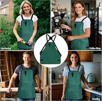 Tablier de jardinage robuste avec 12 poches, imperméable, en Oxford 600D, tablier de travail à bretelles croisées pour hommes et femmes