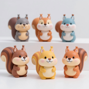 Porte-serviettes en résine en forme d'écureuil 12 pouces, support de mouchoirs sur pied personnalisé motif animal mignon, base style <span class=keywords><strong>porcelaine</strong></span> pour comptoir de cuisine - Product Image 3