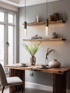 Étagère flottante en bois massif personnalisable avec éclairage - <span class=keywords><strong>Meuble</strong></span> <span class=keywords><strong>mural</strong></span> rustique pour la décoration intérieure et support de rangement pour <span class=keywords><strong>CD</strong></span> de galerie - Product Image 2