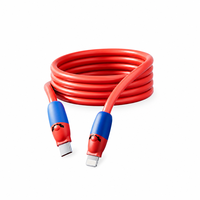 Kabel USB C 6A Pengisian Cepat 480Mbps Transfer Data Chip Pintar Multi Protokol Kabel Tahan Lama untuk IOS Laptop Tablet Ponsel