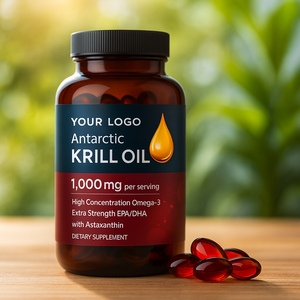 Supplément de capsule molle d'huile de krill antarctique naturel 1000mg antioxydant sans mercure à haute absorption certifié ISO adulte - Product Image 1
