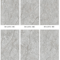 Carrelage en porcelaine gris aspect pierre polie 750x1500mm, motif continu 6 faces, étanche, pour sol et mur, idéal salle de bain moderne, salle à manger, villa