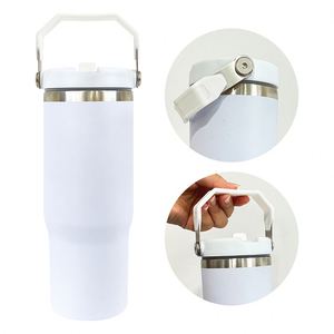 Flip Straw 30Oz Matte Macaron Blank Sublimation Vacuum Insulated Leak Proof Tumbler Water <b>Bottle</b> - Product Image 2