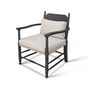 Fauteuil lounge rembourré avec cadre <span class=keywords><strong>en</strong></span> chêne et base <span class=keywords><strong>en</strong></span> corde tressée, fauteuil <span class=keywords><strong>en</strong></span> <span class=keywords><strong>bois</strong></span> pour hall d'hôtel, restaurant - Product Image 2