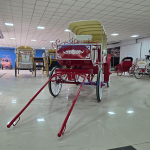 Charrette de Mariage à Chevaux Rouge à Deux Rangs, Style Européen, pour Visites Touristiques, Prix Usine - Product Image 5