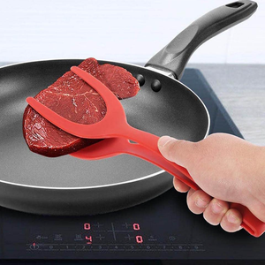 Utensilio de agarre y pinzas abatibles espátula <span class=keywords><strong>para</strong></span> bistec, tortitas, huevos, freír 2 en 1, espátulas de cocina, utensilios de cocina - Product Image 4