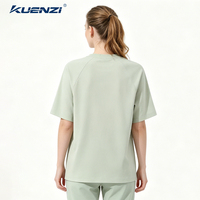 Camiseta Kuenzi Casual de Punto Sólido, Manga Corta, Anti-bolitas, Absorbente de Sudor, Peso Pesado 240GSM, 7A Antibacteriana, Sensación Fresca