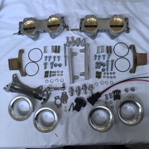 Kit Throttle Body FAJS Dual DCOE Silver Cocok untuk Balap dan Konversi Mesin CARB ke EFI, Tinggi 40MM untuk Klakson Udara - Product Image 6
