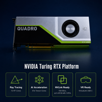 Carte graphique professionnelle RTX 6000 24 Go GDDR6, 4608 cœurs CUDA, 72 cœurs RT, PCIe 3.0 X16 pour le rendu 3D et les stations de travail IA