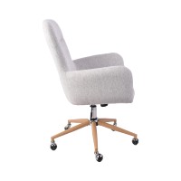 Chaise de bureau ergonomique en tissu gris clair avec accoudoirs réglables Chaise de maison/bureau moderne au design pivotant sur roulettes en métal