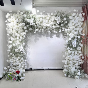 Arco Floreale SPR per Matrimoni e Fidanzamenti, Sfondo con <span class=keywords><strong>Rose</strong></span> e Fiori Artificiali Baby's Breath per Decorazioni - Product Image 2