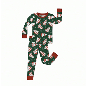 Pyjamas de Noël en bambou biologique pour enfants, pyjamas personnalisés pour enfants, ensemble de pyjamas en jersey pour enfants, vêtements durables pour enfants - Product Image 2