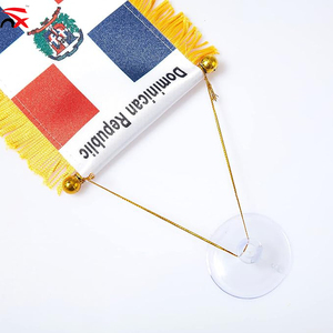 Bandera Miniatura de República Dominicana al por Mayor con Borde Dorado y Cuerda para Colgar, Recuerdo - Product Image 3